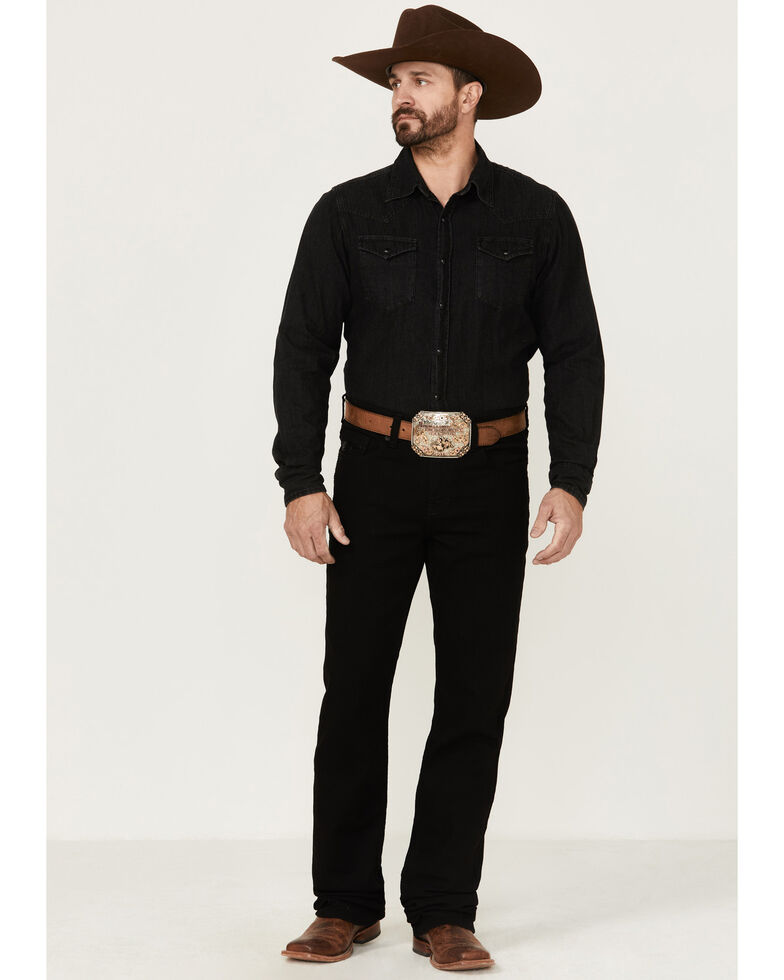 Rank 45 Men's Houston Black Wash Stretch Stackable Straight Jeans , Black, hi-res
