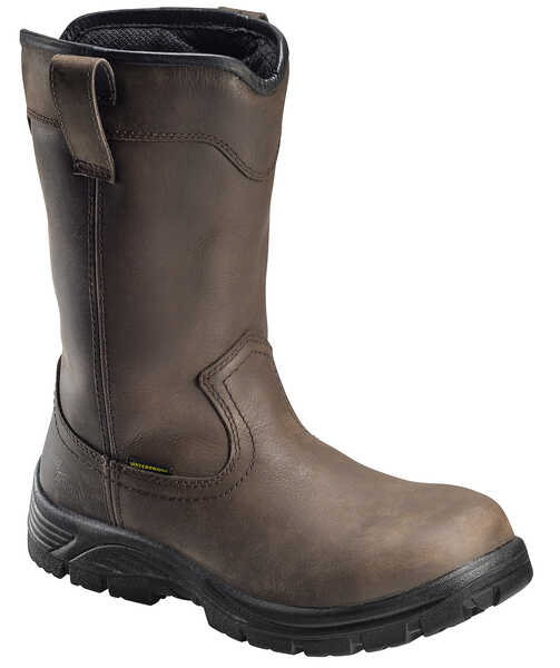 Image #1 - Avenger Men's Waterproof Wellington Work Boots - Composite Toe, Brown, hi-res