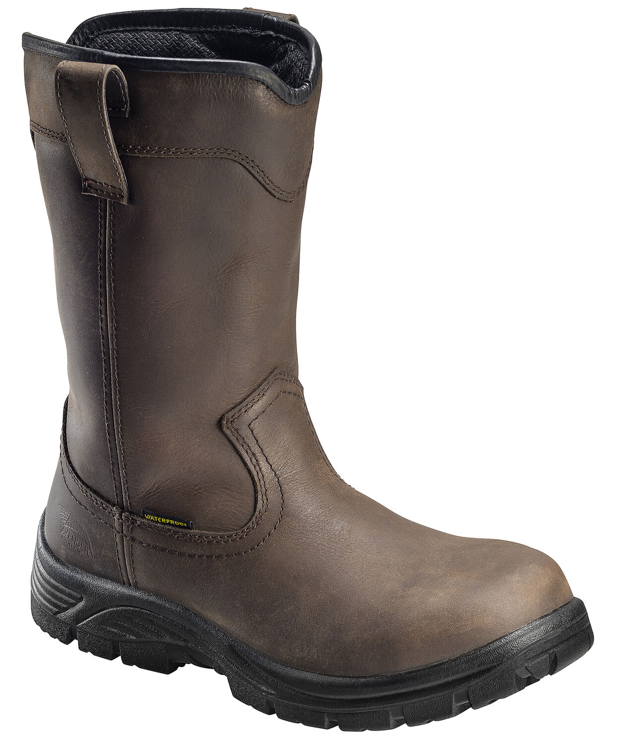 Image #1 - Avenger Men's Waterproof Wellington Work Boots - Composite Toe, Brown, hi-res