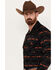 Image #2 - Rock & Roll Denim Men's Southwestern Print Long Sleeve Snap Western Shirt, Black, hi-res
