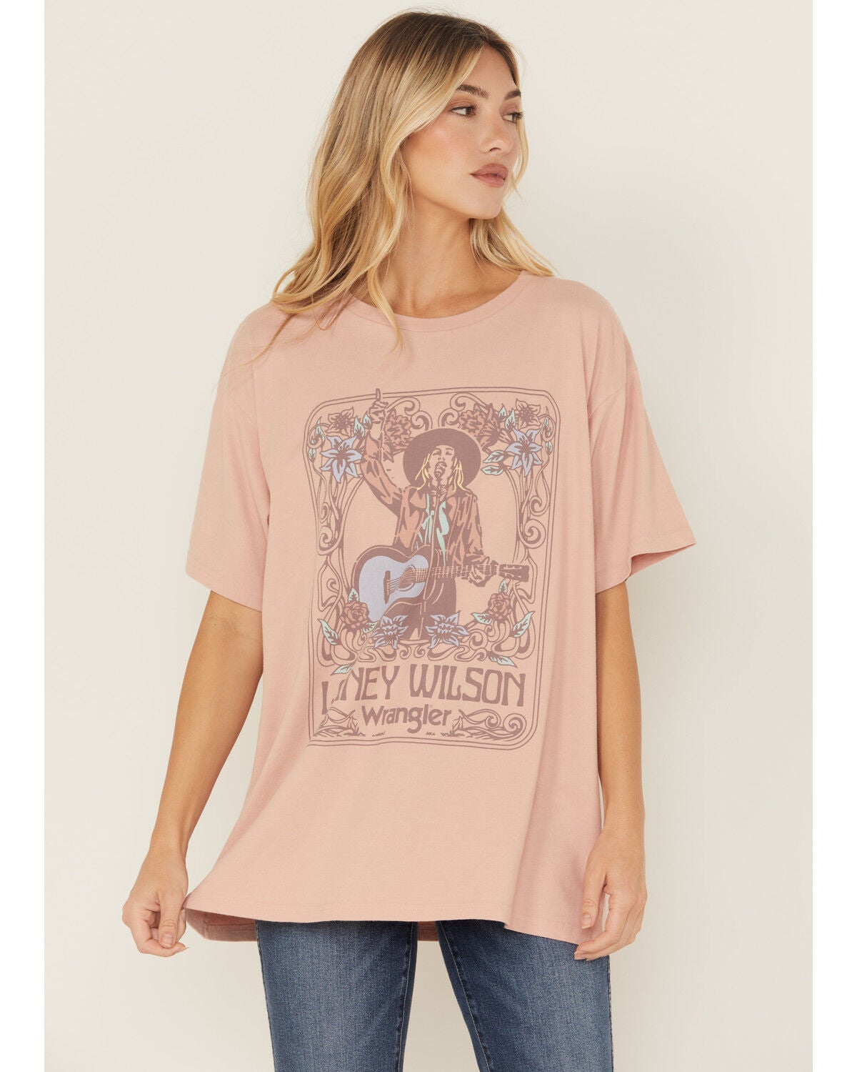 Wrangler Women's Lainey Wilson Short Sleeve Graphic Tee, Rose, hi-res