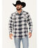 Image #1 - Moonshine Spirit Men's Smoke Signal Southwestern Plaid Print Long Sleeve Snap Western Shirt, Tan, hi-res