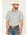 Image #1 - Gibson Trading Co Men's Time Warp Medallion Print Short Sleeve Snap Western Shirt - Big, Ivory, hi-res
