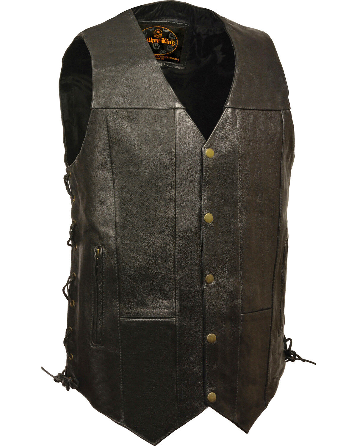 Image #1 - Milwaukee Leather Men's 10 Pocket Side Lace Vest - Tall, Black, hi-res