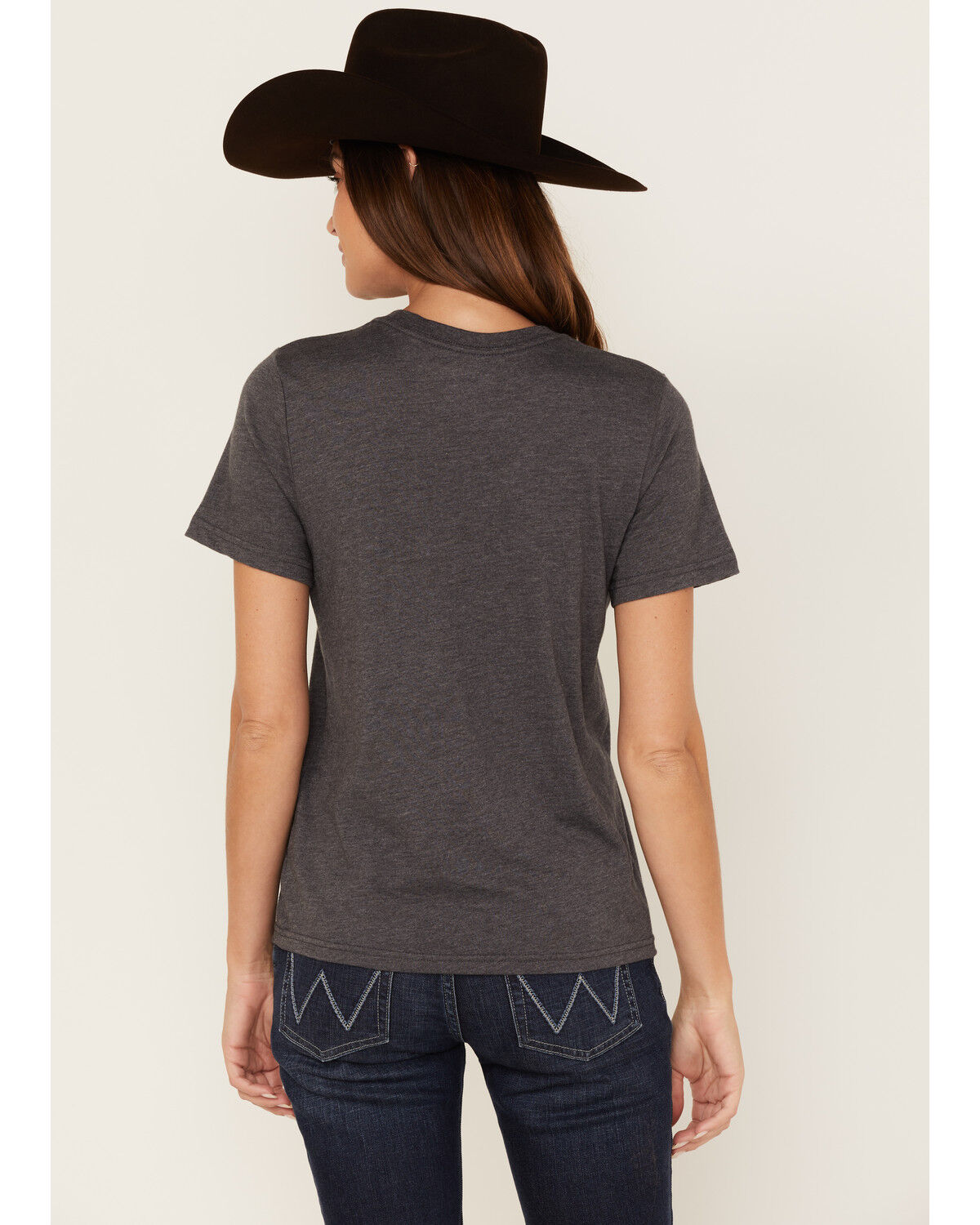 Image #4 - Wrangler Women's Boot Barn Exclusive I'm Not Your Darlin' Star Logo Short Sleeve Graphic Tee, Charcoal, hi-res