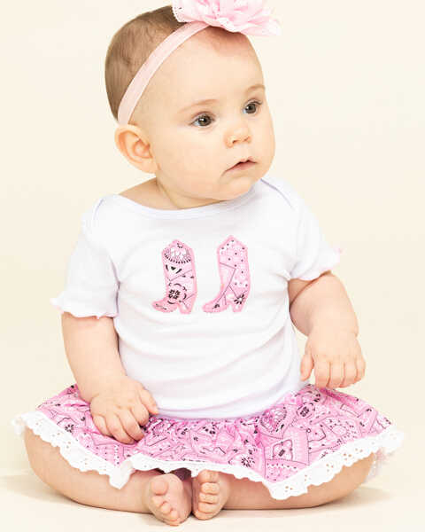 Girls' Bandana Print Infant Dress - 6-24 mos., Pink, hi-res