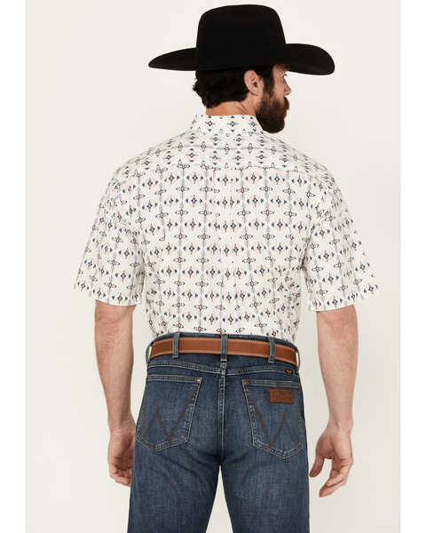 Image #4 - Ariat Men's Otto Southwestern Print Short Sleeve Button-Down Western Shirt, White, hi-res