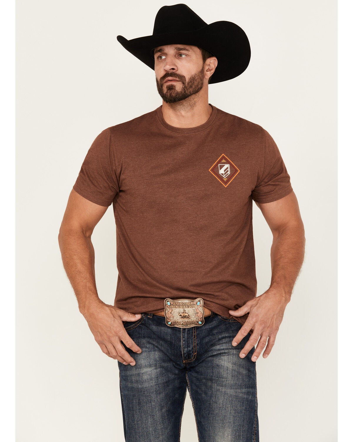 Image #2 - RANK 45&reg; Men's Jarred Southwestern Logo Short Sleeve Graphic T-Shirt, Coffee, hi-res