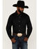 Image #1 - RANK 45® Men's Basic Twill Long Sleeve Button-Down Western Shirt - Big , Black, hi-res