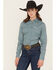 Image #1 - Cinch Women's Geo Print Long Sleeve Button-Down Western Shirt, Blue, hi-res