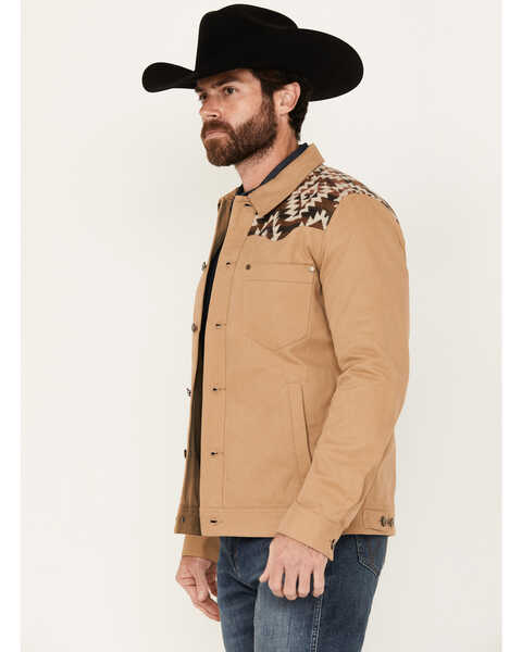 Image #2 - Cody James Men's Southwestern Print Canvas Button-Down Jacket, Tan, hi-res