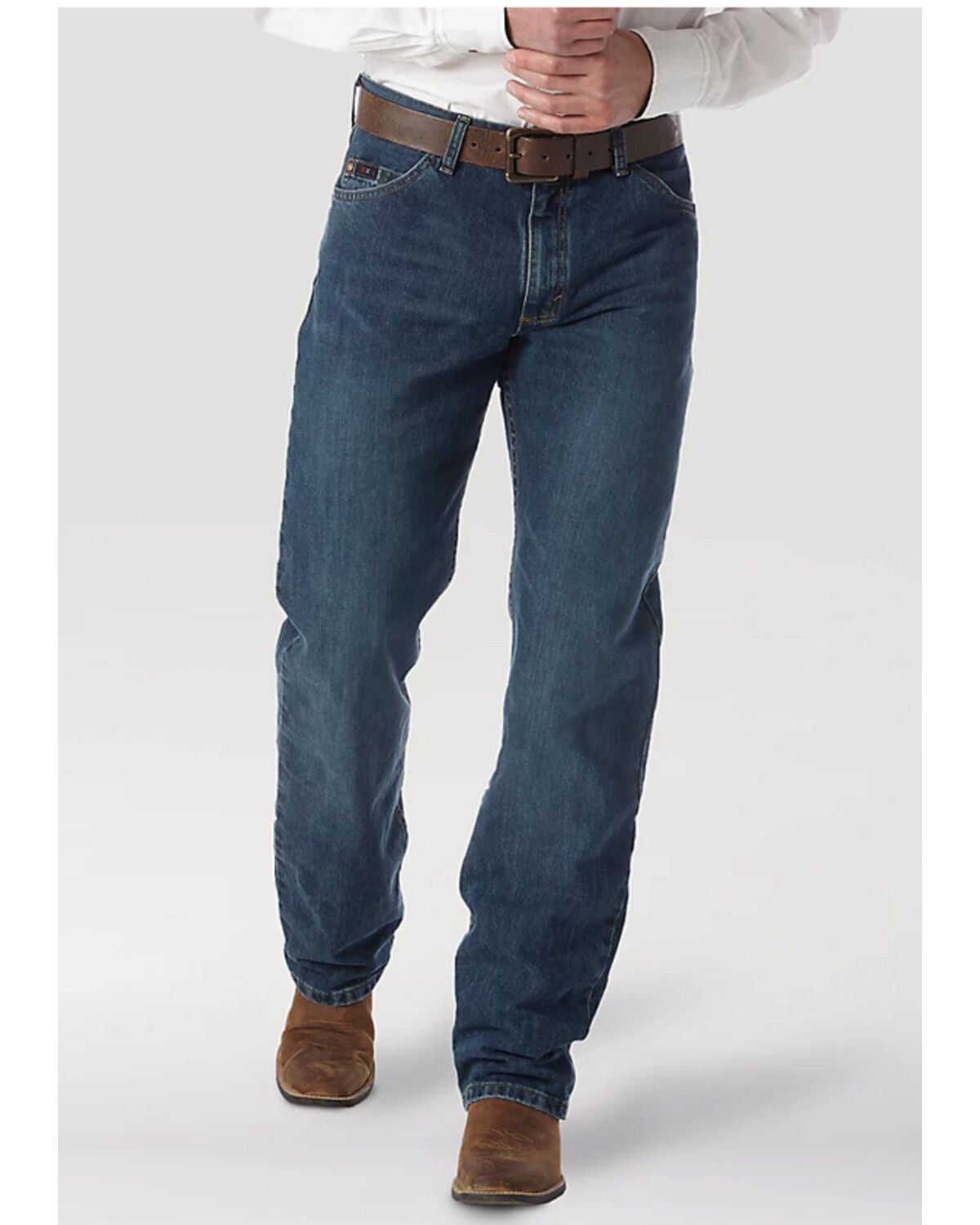 Image #1 - Wrangler 20X Men's 01MWX Dark Wash Competition Relaxed Bootcut Jeans, Vintage Blue, hi-res