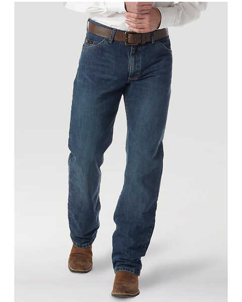Image #1 - Wrangler 20X Men's 01MWX Dark Wash Competition Relaxed Bootcut Jeans , Vintage Blue, hi-res