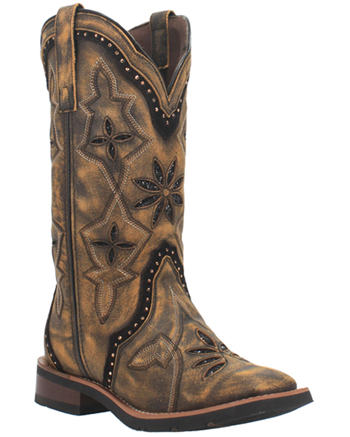 Image #1 - Laredo Women's Bouquet Western Performance Boots - Broad Square Toe, Brown, hi-res