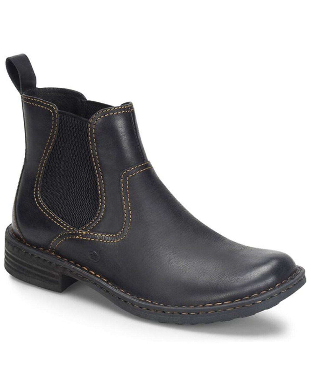 Born Men's Hemlock Chelsea Boots - Broad Square Toe, Black, hi-res