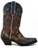 Image #2 - Dan Post Women's Humming Bird Heart and Floral Inlay Western Boots - Snip Toe, Orange, hi-res