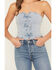 Image #4 - Blue B Women's Bow Tie Denim Bustier, Light Wash, hi-res