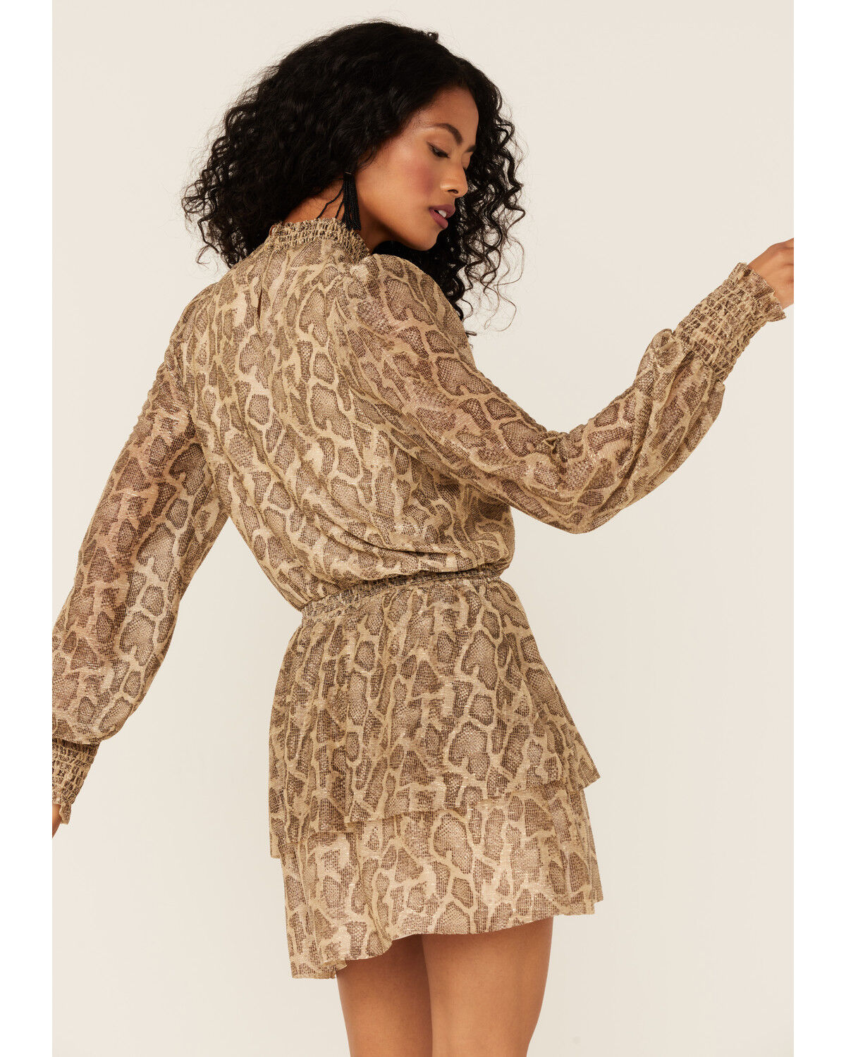 Image #4 - Show Me Your Mumu Women's Glitter Python Russo Ruffle Mini Dress, Multi, hi-res