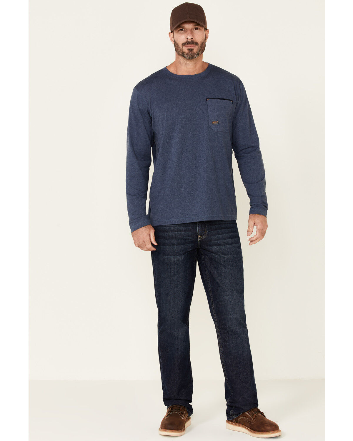 Image #2 - Ariat Men's Rebar Workman Full Coverage Graphic Long Sleeve Work T-Shirt, Slate, hi-res