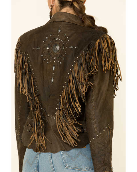 Image #5 -  Cripple Creek Women's Acorn Fringe Front Studded Jacket, , hi-res