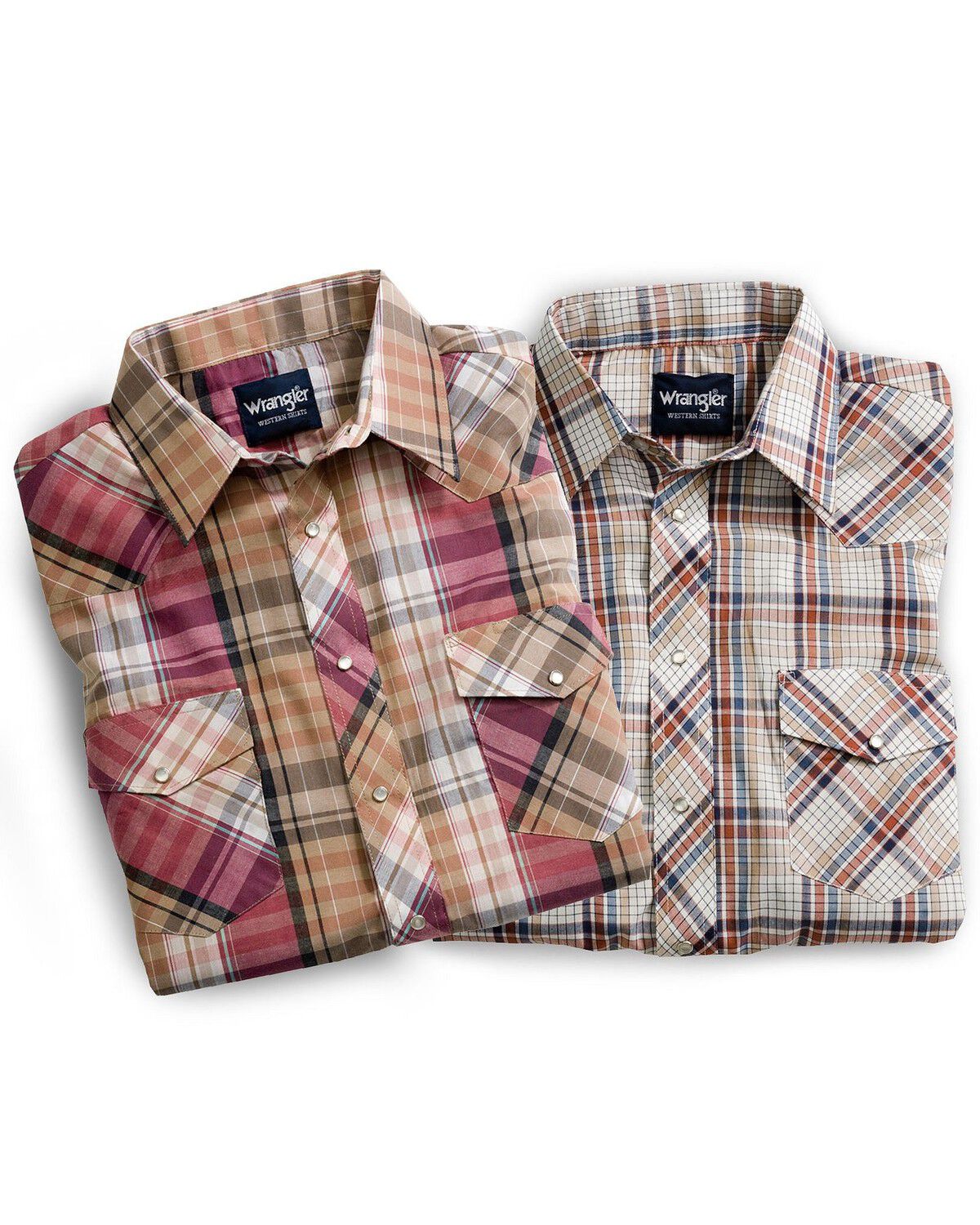 Image #2 - Wrangler Men's Assorted Classic Short Sleeve Western Shirt - Big & Tall, Plaid, hi-res