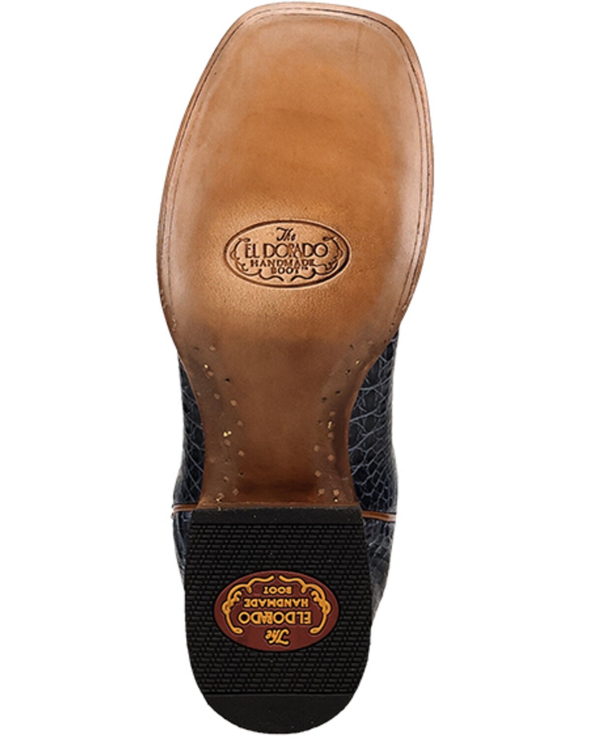 Image #7 - El Dorado Men's Exotic Caiman Belly Western Boots - Broad Square Toe, Blue, hi-res