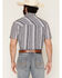 Image #4 - Panhandle Slim Men's Southwestern Striped Short Sleeve Pearl Snap Performance Western Shirt, Black, hi-res
