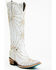 Image #1 - Boot Barn X Lane Women's Exclusive Sparks Fly Satin Pearl Western Bridal Boots - Snip Toe, White, hi-res