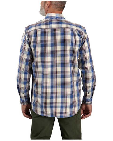 Image #2 - Carhartt Men's FR Force Rugged Flex® Loose Fit Twill Plaid Print Long Sleeve Button-Down Shirt, Blue/red, hi-res