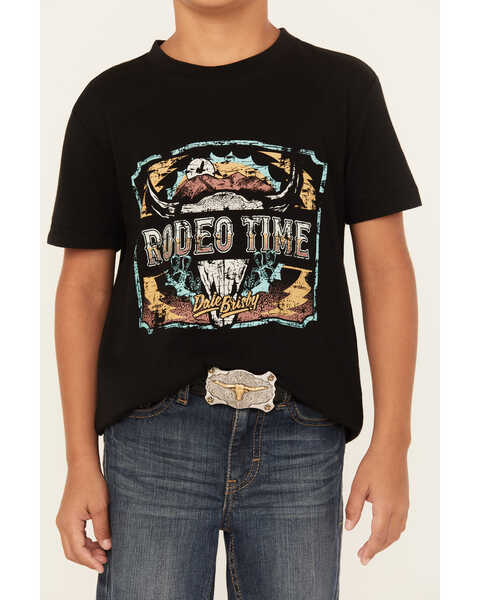 Image #3 - Rock & Roll Denim Boys' Dale Brisby Rodeo Time Short Sleeve Graphic T-Shirt, Black, hi-res