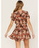 Image #4 - Shyanne Women's Floral Print Ruffle Dress, Chestnut, hi-res