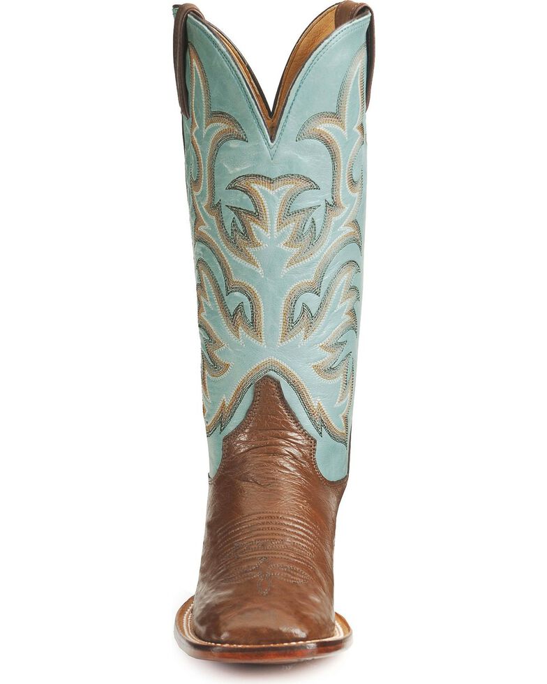 Justin Women's 13" Marfa Smooth Ostrich Cowgirl Boots Square Toe
