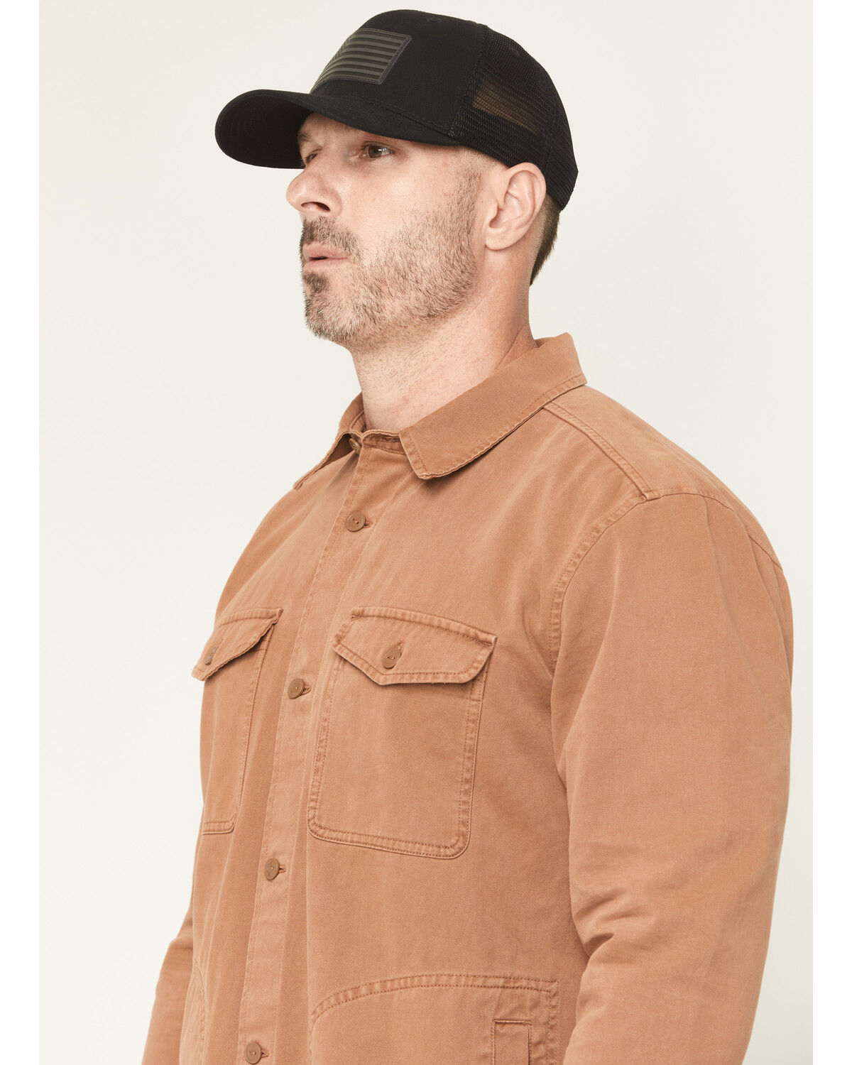Image #2 - Hawx Men's Sal Twill Solid Button-Down Work Shirt Jacket, Rust Copper, hi-res