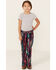 Ranch Dress'n Girls' Purple Southwestern Print Stretch Super Flare Jeans , , hi-res