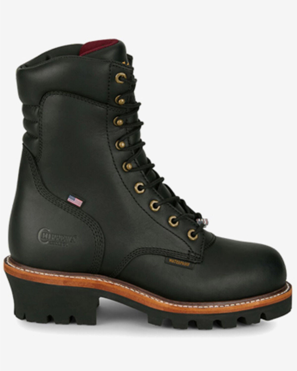 Image #2 - Chippewa Men's 9" Super Logger Waterproof Insulated Work Boots - Steel Toe, Black, hi-res