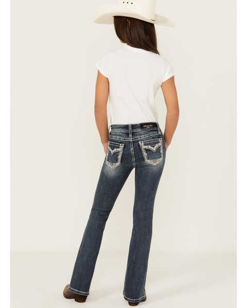 Image #3 - Grace in LA Girls' Medium Wash Stretch Bootcut Jeans, Medium Wash, hi-res