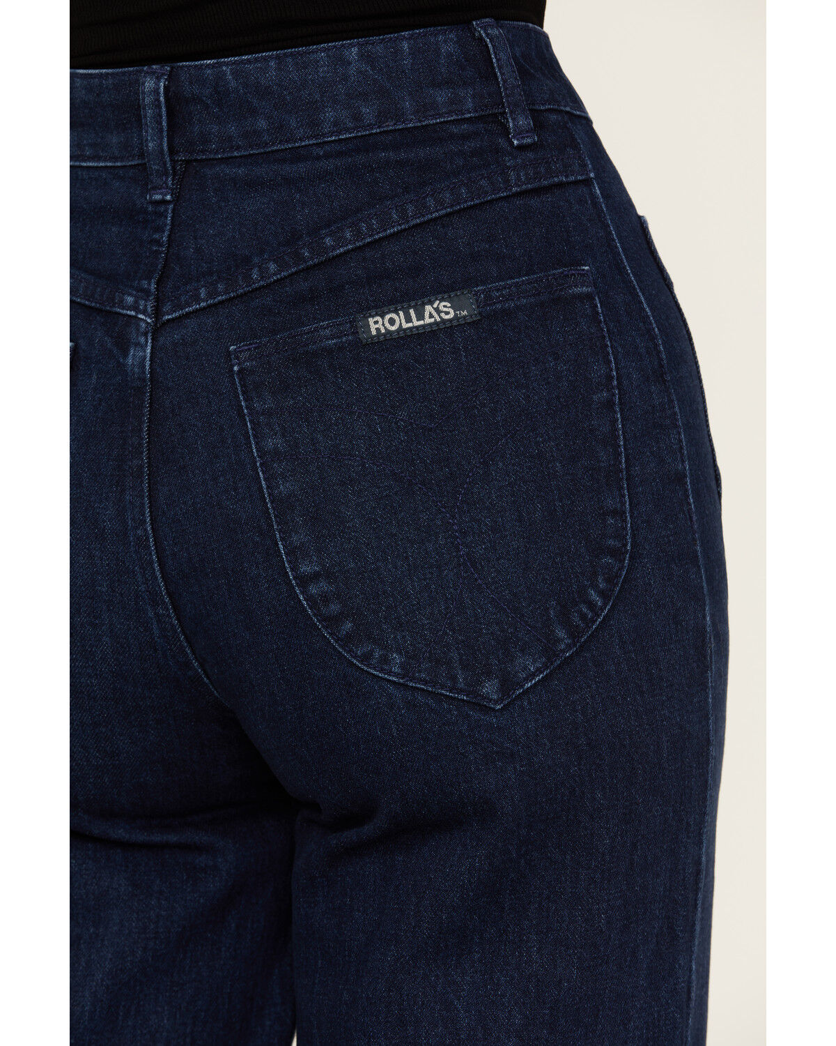 Image #4 - Rolla's Women's Dark Wash High Rise Wide Leg Sailor Stretch Jeans, Dark Wash, hi-res