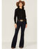 Image #2 - RANK 45® Women's Outdoor Vented York Riding Long Sleeve Snap Western Shirt, Black, hi-res