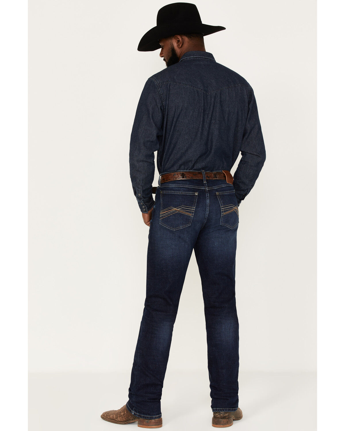 Image #3 - Wrangler 20X Men's Dawn Dark Wash Stretch Slim Straight Jeans, Dark Wash, hi-res