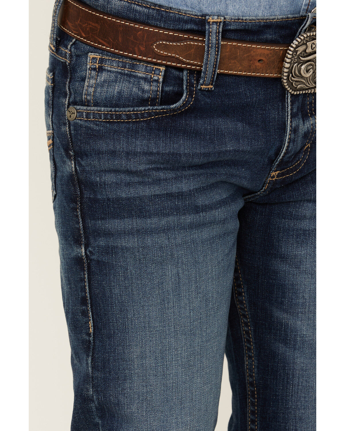 Image #2 - Wrangler 20X Boys' Dark Wash Range Vintage Bootcut Jeans, Dark Wash, hi-res