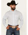 Image #1 - George Strait by Wrangler Men's Floral Striped Long Sleeve Button-Down Stretch Western Shirt, White, hi-res