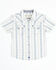 Image #1 - Cody James Toddler Boys' Southwestern Dobby Striped Short Sleeve Snap Western Shirt , Ivory, hi-res