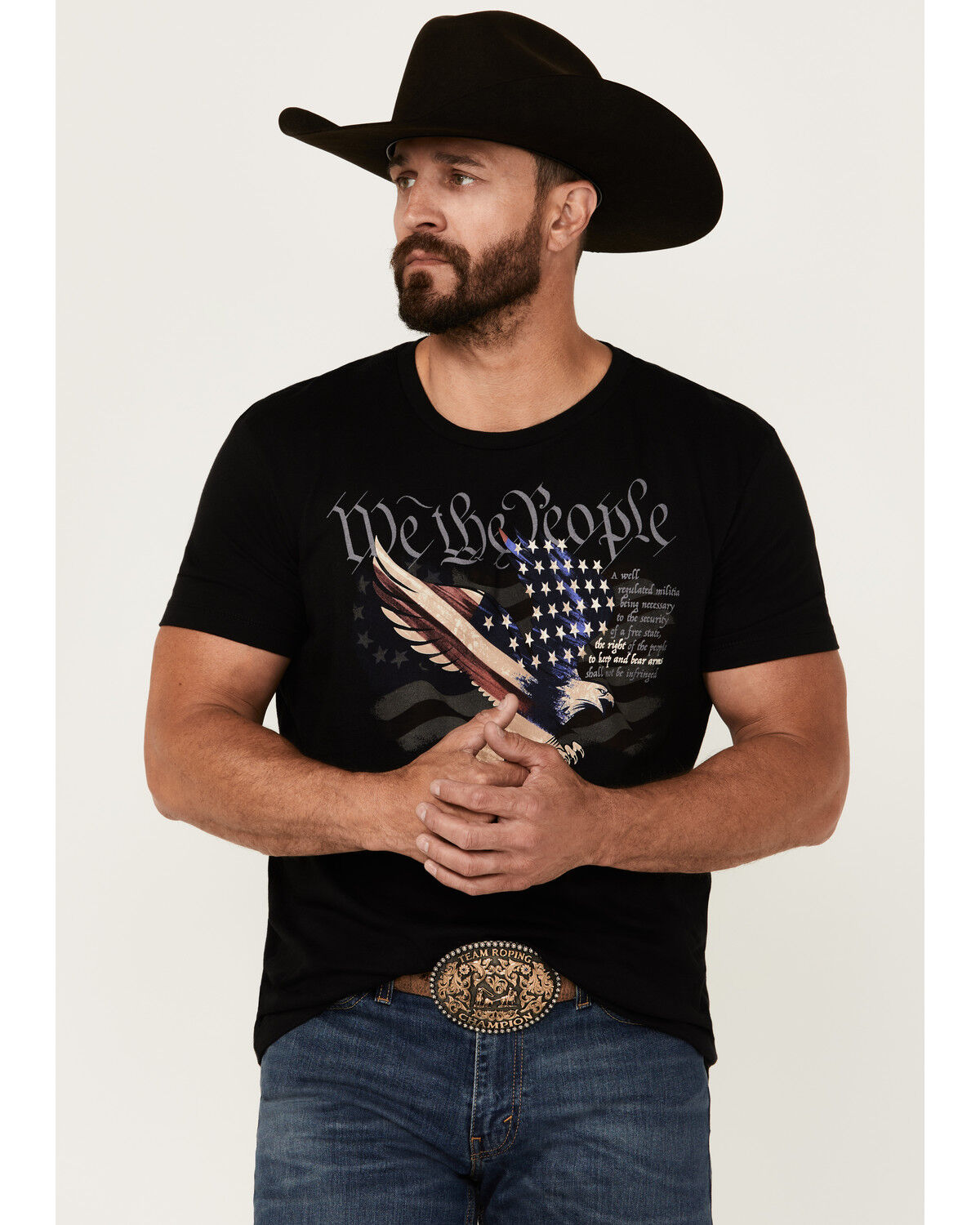Image #1 - Cody James Men's Eagle Short Sleeve Graphic T-Shirt, Black, hi-res