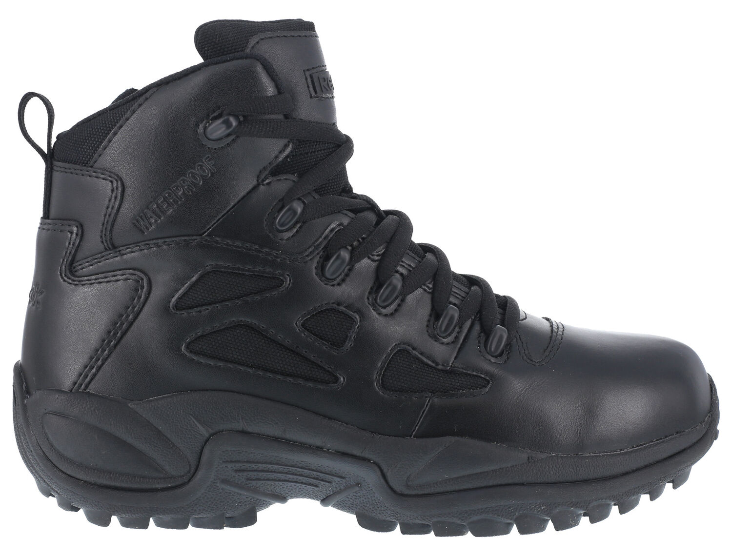 Image #3 - Reebok Men's Stealth 6" Lace-Up Waterproof Side Zip Work Boots - Soft Toe, Black, hi-res