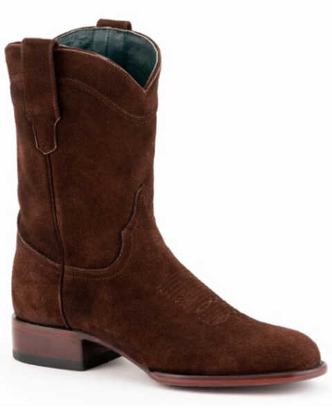 Image #1 - Ferrini Men's Roughrider Pull-On Roughout Western Boot - Round Toe , Brown, hi-res