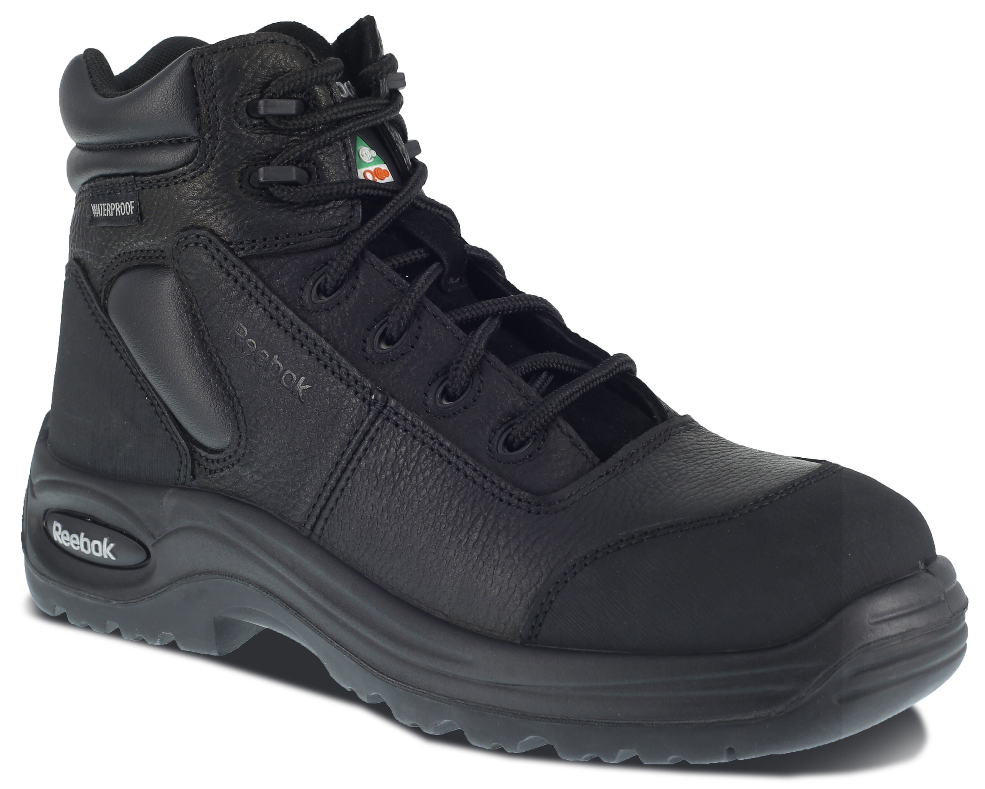 Reebok Men's Trainex 6" Lace-Up Waterproof Work Boots - Composite Toe, Black, hi-res