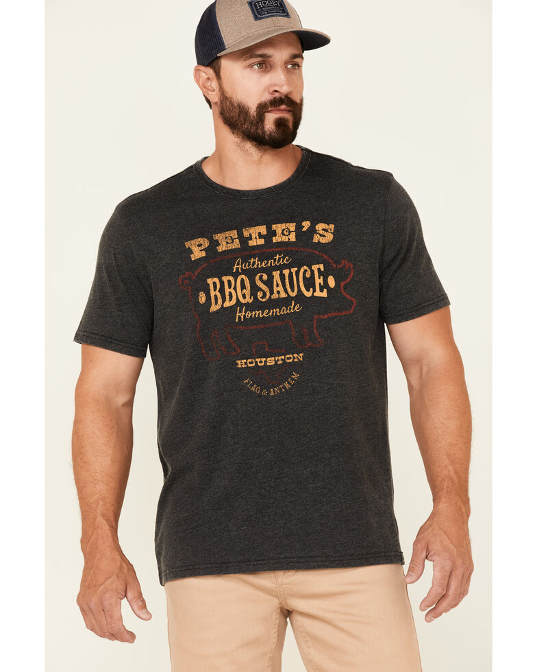 Flag & Anthem Men's Charcoal Burnout Pete' BBQ Graphic Short Sleeve T-Shirt, Charcoal, hi-res