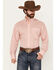 Image #1 - George Strait by Wrangler Men's Geo Print Long Sleeve Button-Down Stretch Western Shirt, Red, hi-res