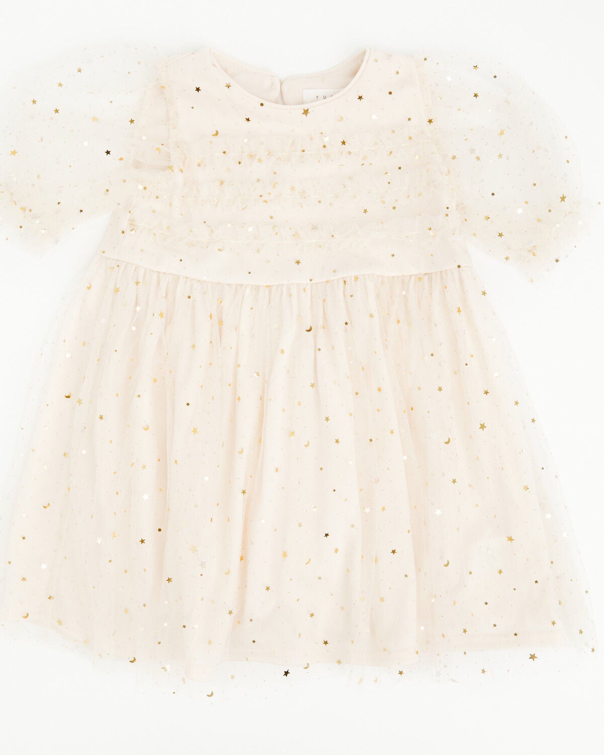 Yura Toddler Girls' Star Tulle Short Sleeve Dress, Cream, hi-res