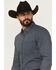 Image #2 - Cody James Men's Chris Geo Print Long Sleeve Button-Down Stretch Western Shirt, Dark Blue, hi-res